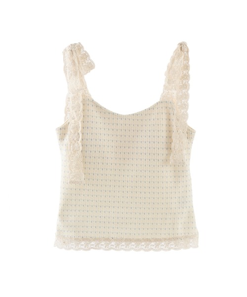 idem(イデム)の「cup in shoulder lace camisole / カップ付き肩レースキャミ(キャミソール・レディース・アイボリー・FREE)」の3枚目の写真