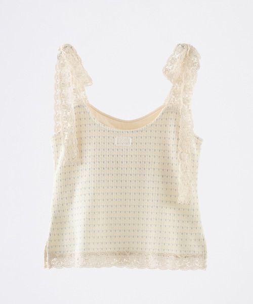 idem(イデム)の「cup in shoulder lace camisole / カップ付き肩レースキャミ(キャミソール・レディース・アイボリー・FREE)」の18枚目の写真