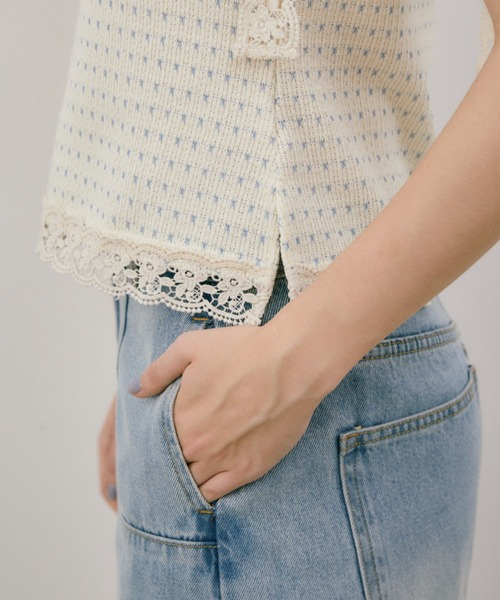 idem(イデム)の「cup in shoulder lace camisole / カップ付き肩レースキャミ(キャミソール・レディース・アイボリー・FREE)」の14枚目の写真