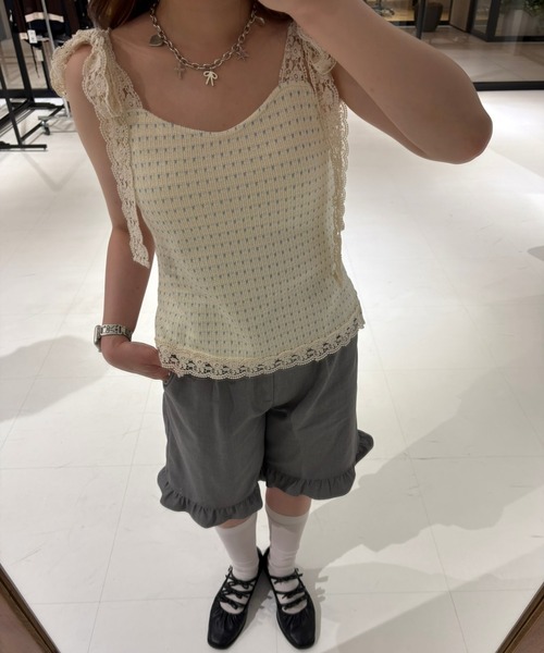 idem（イデム）の「cup in shoulder lace camisole / カップ付き肩レースキャミ（キャミソール・レディース・アイボリー・FREE）」の21枚目の写真