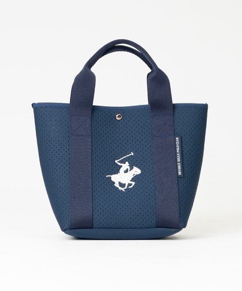 BEVERLY HILLS POLO CLUB(ビバリーヒルズポロクラブ)の「BEVERLY HILLS POLO CLUB/ビバリーヒルズポロクラブ BHPC ミニトートバッグ ネオプレーン風パンチング素材 軽量 キレカジ バッグ(トートバッグ・レディース・ブラック/ネイビー/ベージュ・FREE)」の9枚目の写真