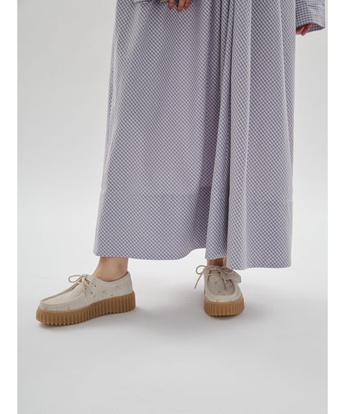 emmi(エミ)の「チェック2wayフレアワンピース【セットアップ対応】(ワンピース・レディース・サックスブルー/ネイビー・0/1)」の10枚目の写真