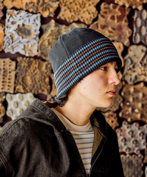 niko and...（ニコアンド）の「ラインコットンニット編みハット（ニットキャップ/ビーニー・メンズ・ベージュ/ブラック・FREE）」の11枚目の写真