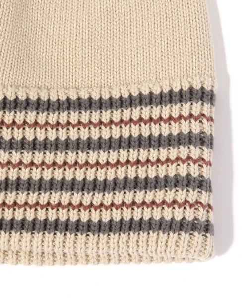 niko and...（ニコアンド）の「ラインコットンニット編みハット（ニットキャップ/ビーニー・メンズ・ベージュ/ブラック・FREE）」の22枚目の写真