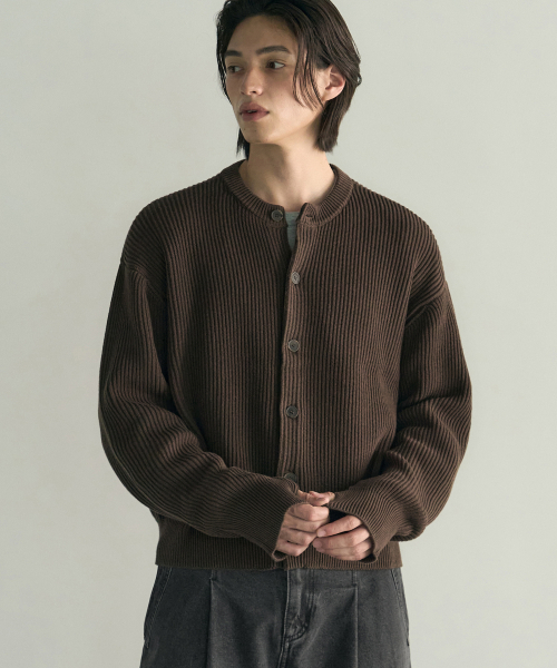セール】アーカイブコットンクロップニットカーディガン[NAVY