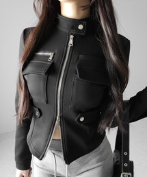 me+em select（ミームセレクト）の「【 2color 】アウトポケットジップアップスリムカットジャケット / out pocket zip up slim cut jacket（その他トップス）」