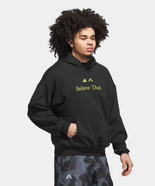 adidas（アディダス）の「アンソニー・エドワーズ Believe That パーカー / アディダス adidas（パーカー・メンズ・ブラック・LARGE/MEDIUM/SMALL/3XL/XX-LARGE/X-SMALL/X-LARGE/XX-SMALL）」の5枚目の写真
