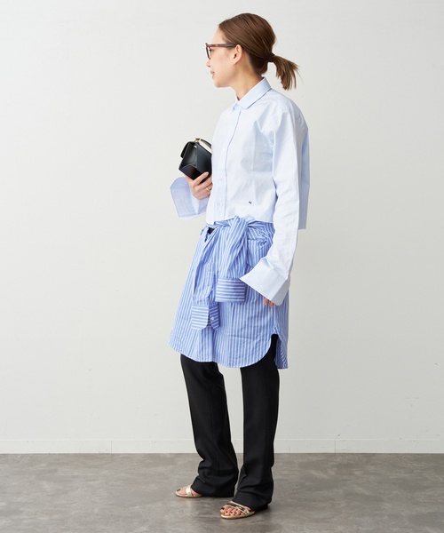 Deuxieme Classe（ドゥーズィエムクラス）の「【HOMME GIRLS/オムガールズ】Original Cropped Shirt（シャツ/ブラウス・レディース・エメラルドブルー・FREE）」の6枚目の写真