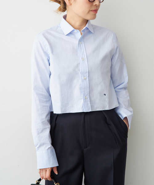 Deuxieme Classe（ドゥーズィエムクラス）の「【HOMME GIRLS/オムガールズ】Original Cropped Shirt（シャツ/ブラウス・レディース・エメラルドブルー・FREE）」の9枚目の写真