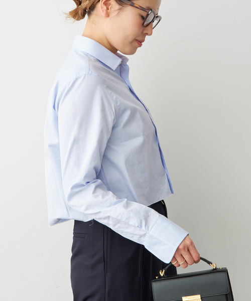 Deuxieme Classe（ドゥーズィエムクラス）の「【HOMME GIRLS/オムガールズ】Original Cropped Shirt（シャツ/ブラウス・レディース・エメラルドブルー・FREE）」の10枚目の写真