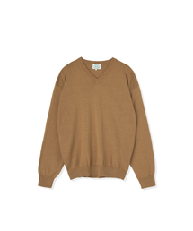 BRUMAN（ブルーマン）の「Cotton V-Neck Knit (Camel)（ニット/セーター）」