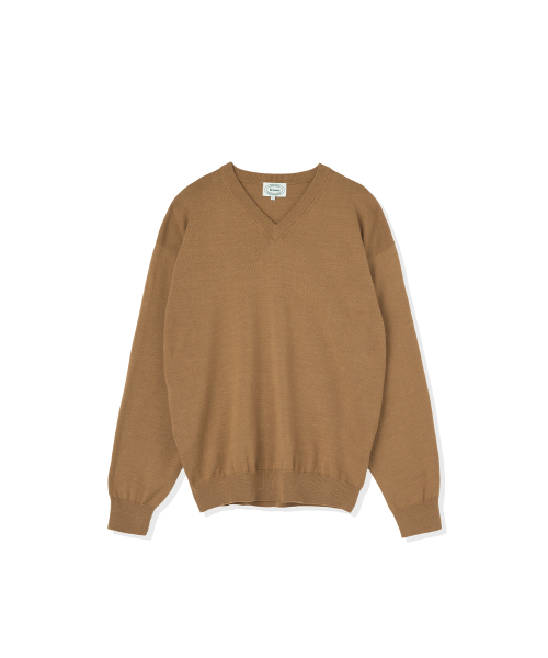 BRUMAN(ブルーマン)の「Cotton V-Neck Knit (Camel)(ニット/セーター・メンズ・その他・MEDIUM/SMALL/LARGE)」の1枚目の写真
