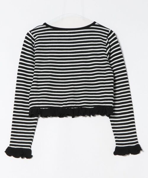 flower（フラワー）の「チャーミーボーダートップ（カーディガン/ボレロ・レディース・ベージュ/ブラック・FREE）」の3枚目の写真