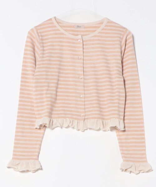 flower（フラワー）の「チャーミーボーダートップ（カーディガン/ボレロ・レディース・ベージュ/ブラック・FREE）」の16枚目の写真