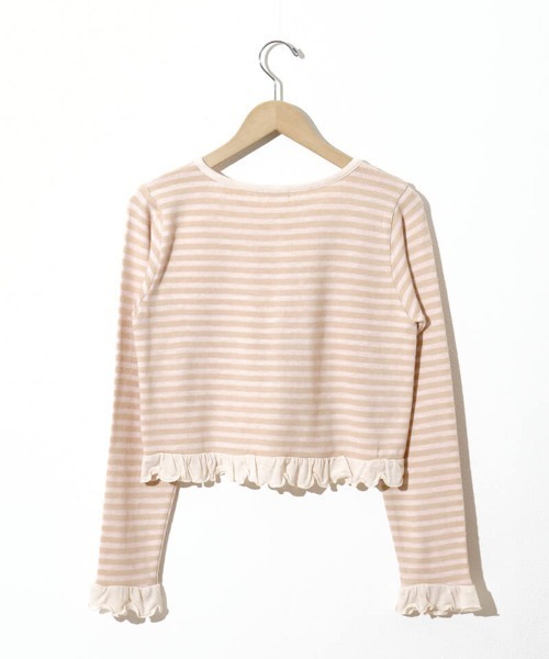 flower（フラワー）の「チャーミーボーダートップ（カーディガン/ボレロ・レディース・ベージュ/ブラック・FREE）」の19枚目の写真