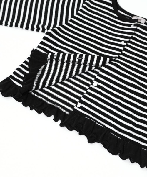 flower（フラワー）の「チャーミーボーダートップ（カーディガン/ボレロ・レディース・ベージュ/ブラック・FREE）」の12枚目の写真