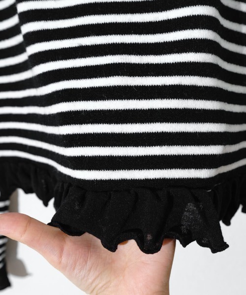 flower（フラワー）の「チャーミーボーダートップ（カーディガン/ボレロ・レディース・ベージュ/ブラック・FREE）」の13枚目の写真