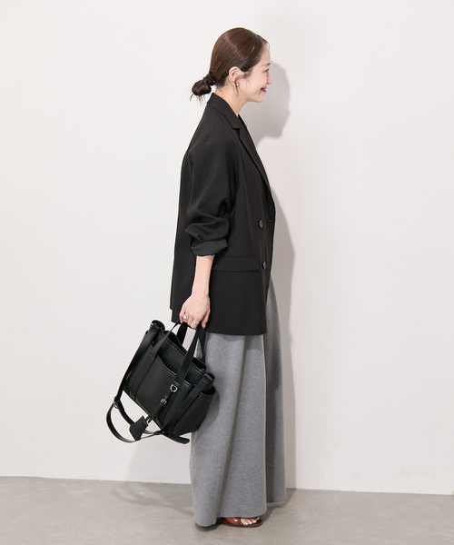 JOURNAL STANDARD（ジャーナルスタンダード）の「アイアスストレッチジャケット（テーラードジャケット・レディース・ベージュ/ブラック・FREE）」の5枚目の写真