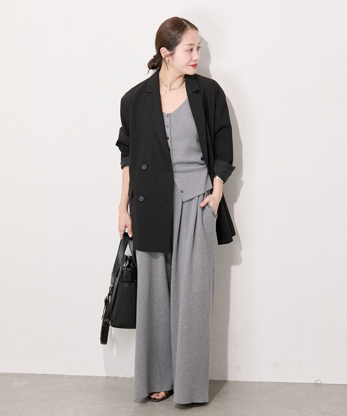 JOURNAL STANDARD（ジャーナルスタンダード）の「アイアスストレッチジャケット（テーラードジャケット・レディース・ベージュ/ブラック・FREE）」の6枚目の写真