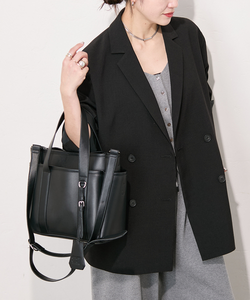 JOURNAL STANDARD（ジャーナルスタンダード）の「アイアスストレッチジャケット（テーラードジャケット・レディース・ベージュ/ブラック・FREE）」の10枚目の写真