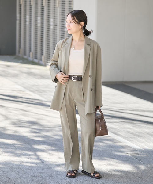 JOURNAL STANDARD（ジャーナルスタンダード）の「アイアスストレッチジャケット（テーラードジャケット・レディース・ベージュ/ブラック・FREE）」の12枚目の写真