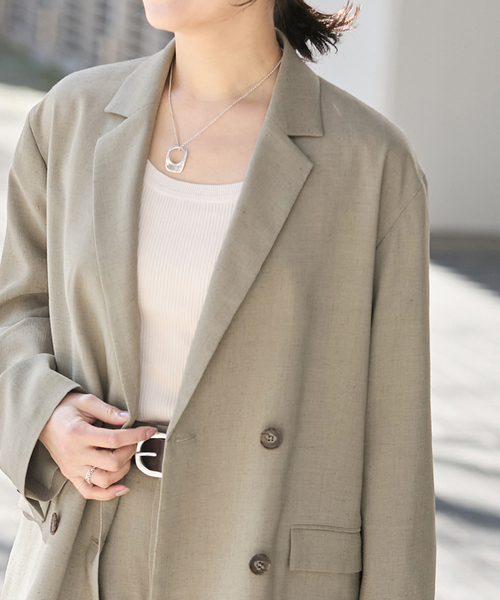 JOURNAL STANDARD（ジャーナルスタンダード）の「アイアスストレッチジャケット（テーラードジャケット・レディース・ベージュ/ブラック・FREE）」の17枚目の写真