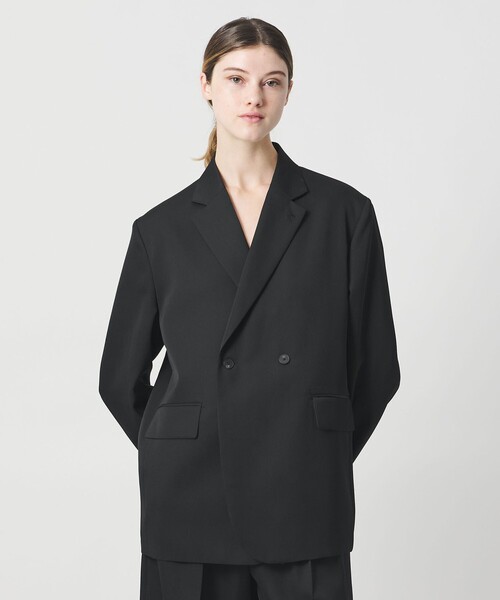 LOEFF（ロエフ）の「＜LOEFF＞ギャバジン ボックス ジャケット（テーラードジャケット・レディース・ブラック・0/1）」の3枚目の写真