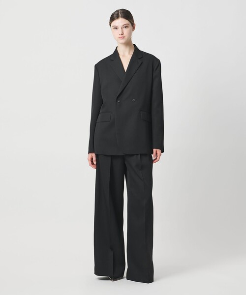 LOEFF（ロエフ）の「＜LOEFF＞ギャバジン ボックス ジャケット（テーラードジャケット・レディース・ブラック・0/1）」の4枚目の写真