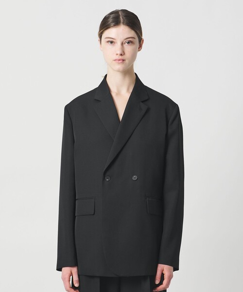 LOEFF（ロエフ）の「＜LOEFF＞ギャバジン ボックス ジャケット（テーラードジャケット・レディース・ブラック・0/1）」の6枚目の写真