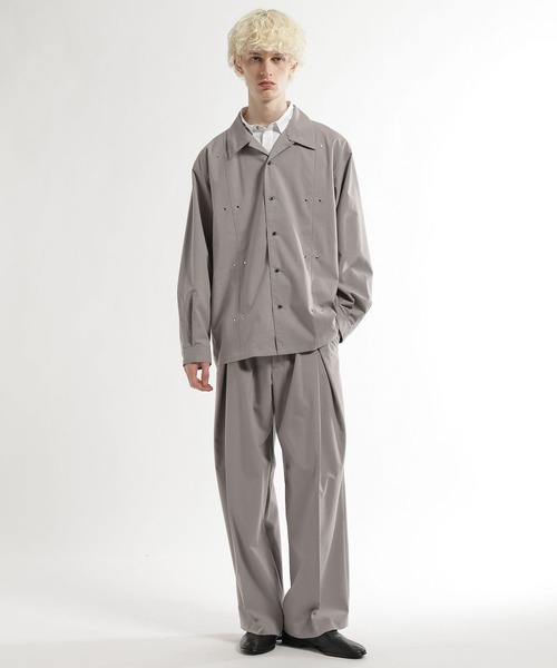 HARE（ハレ）の「【SET UP対応】CLEAR TEXTUREハトメパーツシャツ(HARE)（シャツ/ブラウス・メンズ・グレー/ブラウン/ブラック・FREE）」の8枚目の写真