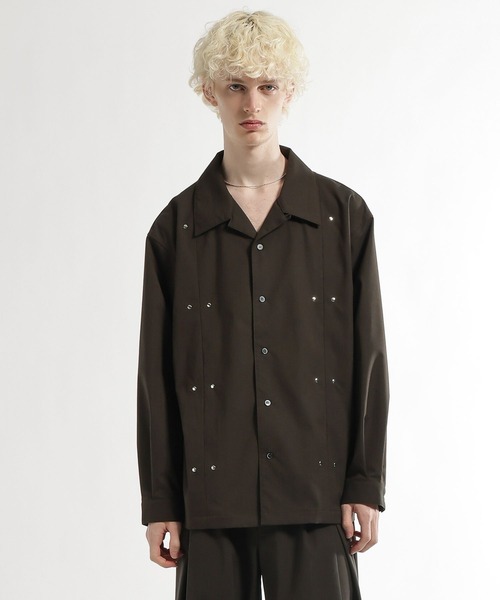 HARE（ハレ）の「【SET UP対応】CLEAR TEXTUREハトメパーツシャツ(HARE)（シャツ/ブラウス・メンズ・グレー/ブラウン/ブラック・FREE）」の18枚目の写真