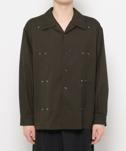 HARE（ハレ）の「【SET UP対応】CLEAR TEXTUREハトメパーツシャツ(HARE)（シャツ/ブラウス・メンズ・グレー/ブラウン/ブラック・FREE）」の21枚目の写真