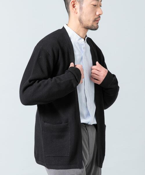 URBAN RESEARCH ROSSO MEN（アーバンリサーチロッソメン）の「『WEB限定』変形カノコトッパーニットカーディガン（カーディガン/ボレロ・メンズ・ライトグレー/ネイビー/ブラック・LARGE/MEDIUM）」の13枚目の写真
