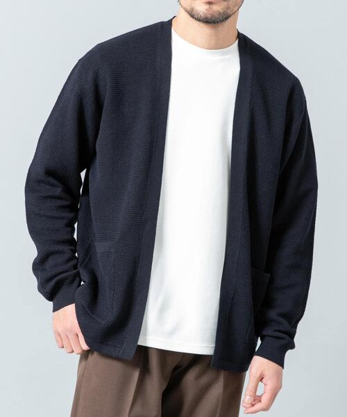 URBAN RESEARCH ROSSO MEN（アーバンリサーチロッソメン）の「『WEB限定』変形カノコトッパーニットカーディガン（カーディガン/ボレロ・メンズ・ライトグレー/ネイビー/ブラック・LARGE/MEDIUM）」の18枚目の写真