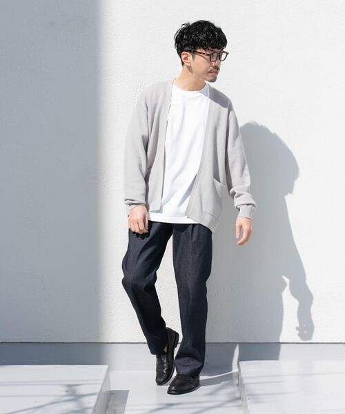 URBAN RESEARCH ROSSO MEN（アーバンリサーチロッソメン）の「『WEB限定』変形カノコトッパーニットカーディガン（カーディガン/ボレロ・メンズ・ライトグレー/ネイビー/ブラック・LARGE/MEDIUM）」の4枚目の写真