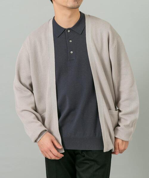 URBAN RESEARCH ROSSO MEN（アーバンリサーチロッソメン）の「『WEB限定』変形カノコトッパーニットカーディガン（カーディガン/ボレロ・メンズ・ライトグレー/ネイビー/ブラック・LARGE/MEDIUM）」の5枚目の写真