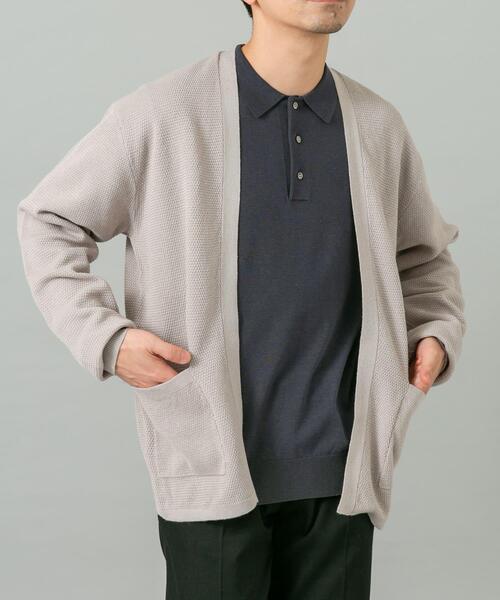 URBAN RESEARCH ROSSO MEN（アーバンリサーチロッソメン）の「『WEB限定』変形カノコトッパーニットカーディガン（カーディガン/ボレロ・メンズ・ライトグレー/ネイビー/ブラック・LARGE/MEDIUM）」の6枚目の写真