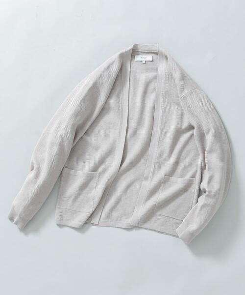 URBAN RESEARCH ROSSO MEN（アーバンリサーチロッソメン）の「『WEB限定』変形カノコトッパーニットカーディガン（カーディガン/ボレロ・メンズ・ライトグレー/ネイビー/ブラック・LARGE/MEDIUM）」の9枚目の写真