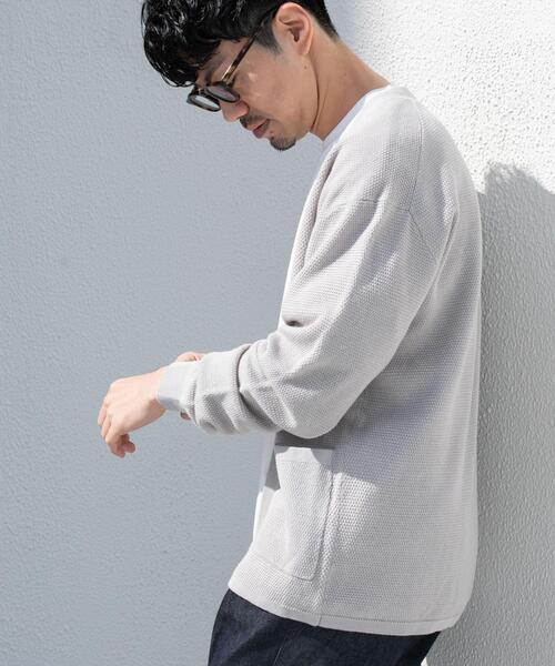 URBAN RESEARCH ROSSO MEN（アーバンリサーチロッソメン）の「『WEB限定』変形カノコトッパーニットカーディガン（カーディガン/ボレロ・メンズ・ライトグレー/ネイビー/ブラック・LARGE/MEDIUM）」の9枚目の写真