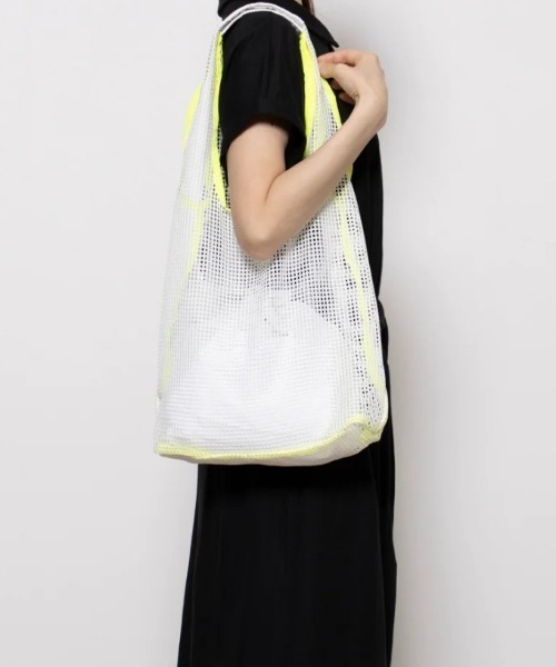EARTH MADE（アースメイド）の「MESH TOTE+巾着セット（トートバッグ・レディース・ホワイト/ブラック/ブルー・FREE）」の2枚目の写真