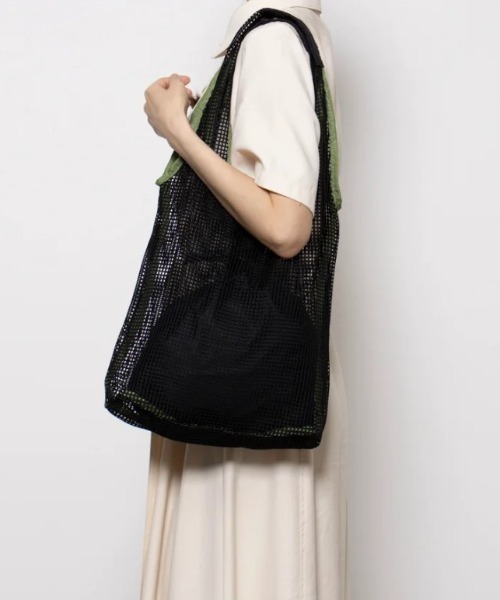 EARTH MADE（アースメイド）の「MESH TOTE+巾着セット（トートバッグ・レディース・ホワイト/ブラック/ブルー・FREE）」の3枚目の写真