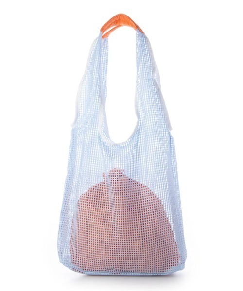 EARTH MADE（アースメイド）の「MESH TOTE+巾着セット（トートバッグ・レディース・ホワイト/ブラック/ブルー・FREE）」の5枚目の写真