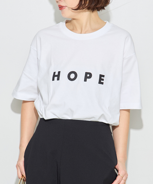 journal standard L'essage（ジャーナルスタンダードレサージュ）の「POETMEETS DUBWISE HOPE Tシャツ（Tシャツ/カットソー・レディース・ブラック/ネイビー/ホワイト・FREE）」の2枚目の写真