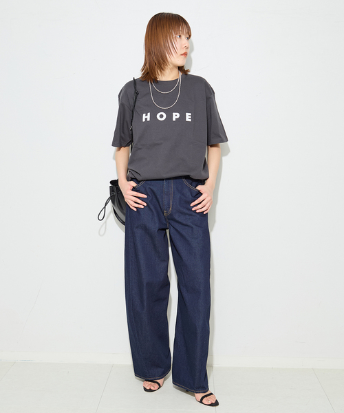 journal standard L'essage（ジャーナルスタンダードレサージュ）の「POETMEETS DUBWISE HOPE Tシャツ（Tシャツ/カットソー・レディース・ブラック/ネイビー/ホワイト・FREE）」の4枚目の写真