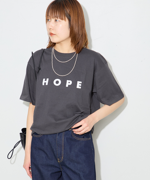 journal standard L'essage（ジャーナルスタンダードレサージュ）の「POETMEETS DUBWISE HOPE Tシャツ（Tシャツ/カットソー・レディース・ブラック/ネイビー/ホワイト・FREE）」の6枚目の写真