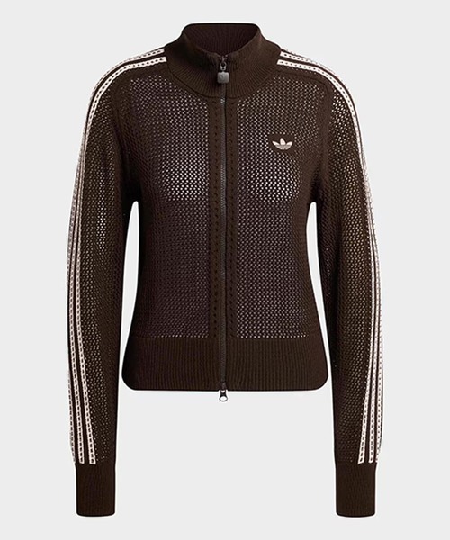 adidas Originals（アディダスオリジナルス）の「adidas originals / アディダス オリジナルス W KNITTED CROCHET FIREBIRD TRACK TOP（ブルゾン・レディース・アイボリー/ブラウン・MEDIUM）」の2枚目の写真