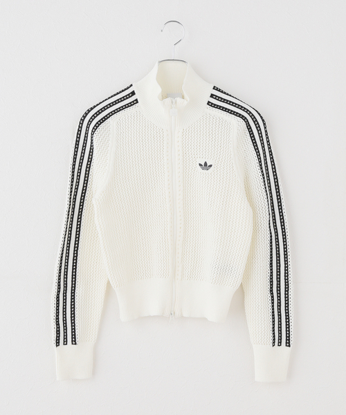 adidas Originals（アディダスオリジナルス）の「adidas originals / アディダス オリジナルス W KNITTED CROCHET FIREBIRD TRACK TOP（ブルゾン・レディース・アイボリー/ブラウン・MEDIUM）」の3枚目の写真