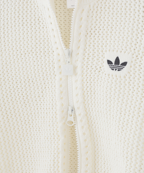 adidas Originals（アディダスオリジナルス）の「adidas originals / アディダス オリジナルス W KNITTED CROCHET FIREBIRD TRACK TOP（ブルゾン・レディース・アイボリー/ブラウン・MEDIUM）」の6枚目の写真
