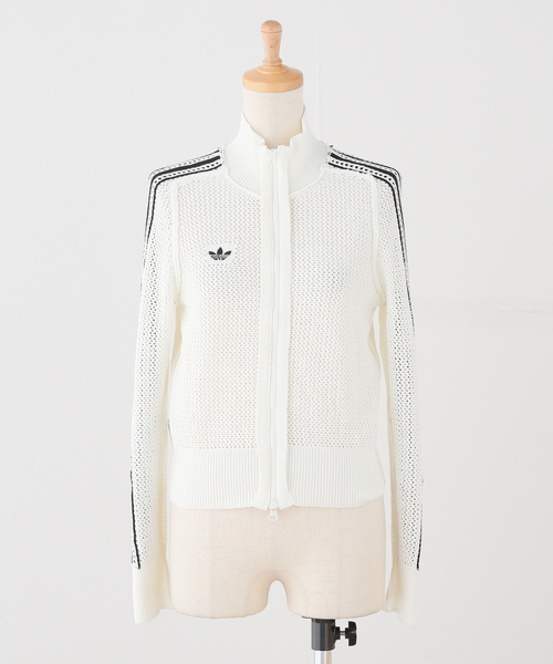 adidas Originals（アディダスオリジナルス）の「adidas originals / アディダス オリジナルス W KNITTED CROCHET FIREBIRD TRACK TOP（ブルゾン・レディース・アイボリー/ブラウン・MEDIUM）」の7枚目の写真