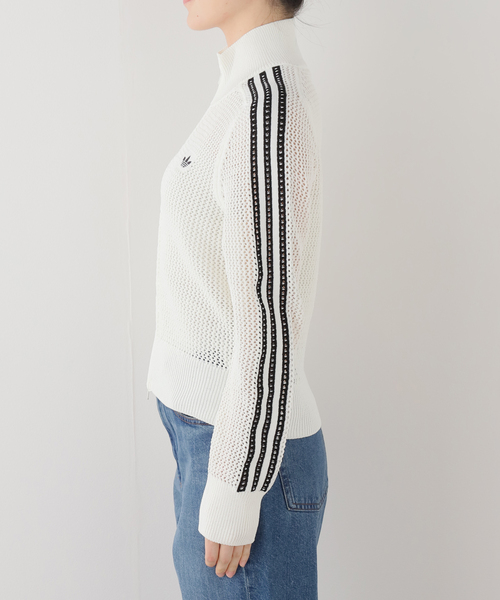 adidas Originals（アディダスオリジナルス）の「adidas originals / アディダス オリジナルス W KNITTED CROCHET FIREBIRD TRACK TOP（ブルゾン・レディース・アイボリー/ブラウン・MEDIUM）」の15枚目の写真